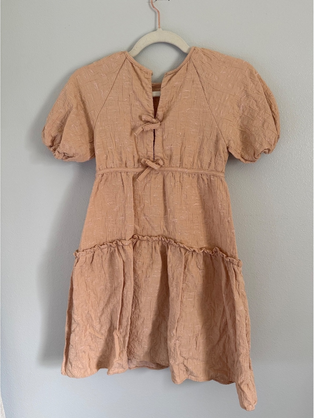 Zara girls blush short sleeve dress Size 9